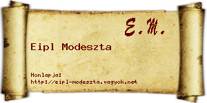 Eipl Modeszta névjegykártya